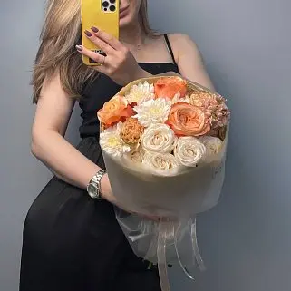 Сборный букет Абрикосовый сорбет S