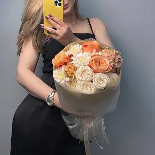 Сборный букет Абрикосовый сорбет S