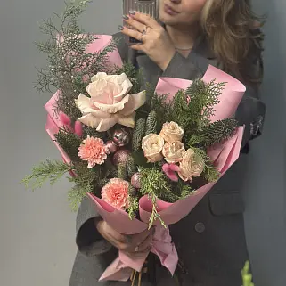 Зимний букет Пинк S
