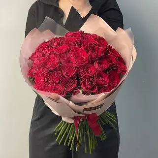 Букет из 51 красной розы 40см (Кения)