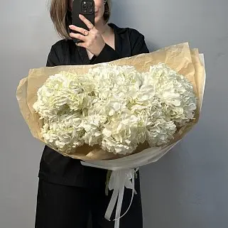Букет из 7 белых гортензий