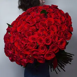 Букет из 101 красной розы 50см