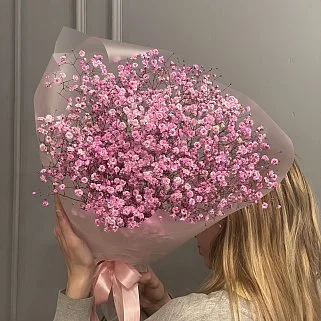 Букет из 9 веточек розовой гипсофилы