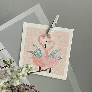 Открытка "Фламинго"