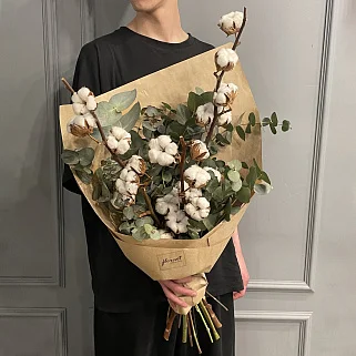 Букет из хлопка и эвкалипта L