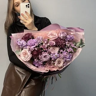 Сборный букет Сиреневая осень L