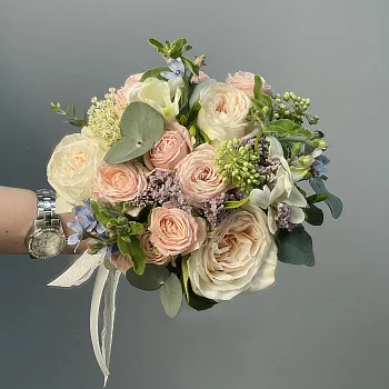 Свадебный букет невесты с незабудками