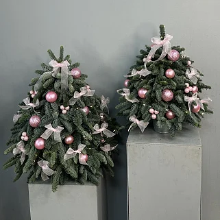 Ёлочка с розовым декором S