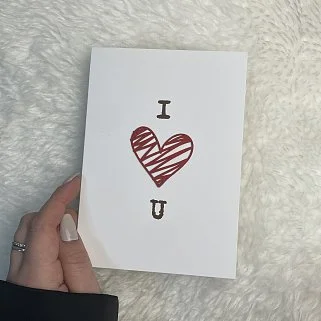 Открытка ручной работы "Люблю"