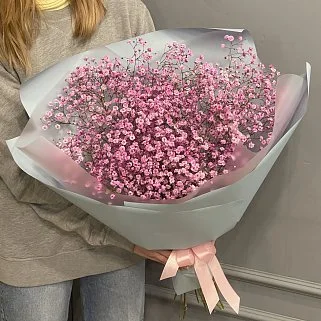 Букет из 11 веточек розовой гипсофилы