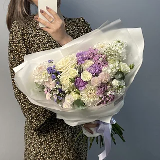 Сборный букет Лиловый L