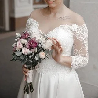 Свадебный букет невесты с орхидеей #2