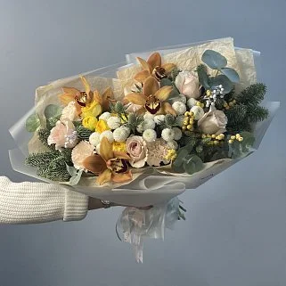 Золотой зимний букет L