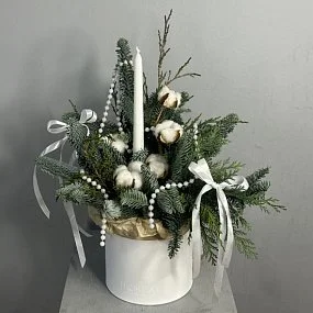 Зимняя композиция со свечой М