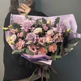 Лиловый зимний букет М