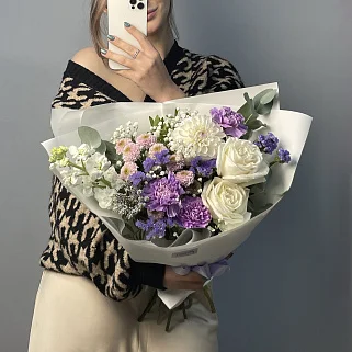 Сборный букет Лиловый М