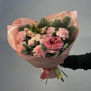 Розовый зимний букет  S