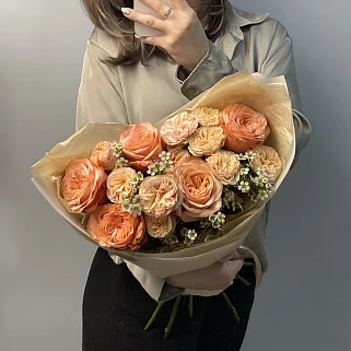 Дуо-букет роз Kahala и кустовых роз Trendsetter M