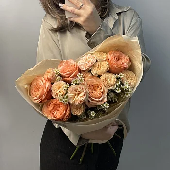 Дуо-букет роз Kahala и кустовых роз Trendsetter M