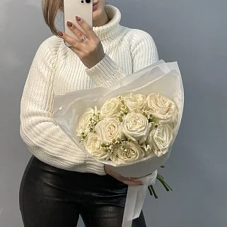 Дуо-букет роз Playa Blanca и матрикарии М