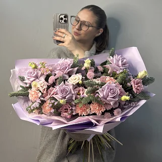 Лиловый зимний букет L