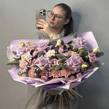 Лиловый зимний букет L