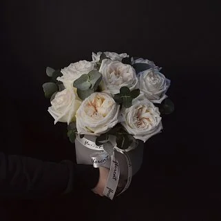 Букет роз O'Hara в шляпной коробке