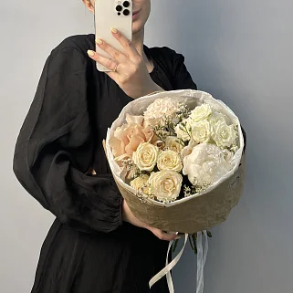 Сборный букет с пионом Моя дорогая S