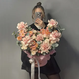 Букет в коробке Розовое облако