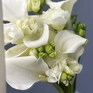 Свадебный букет невесты из калл и фрезии