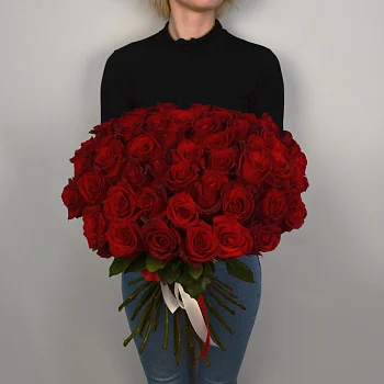 Букет из 51 красной розы 60см