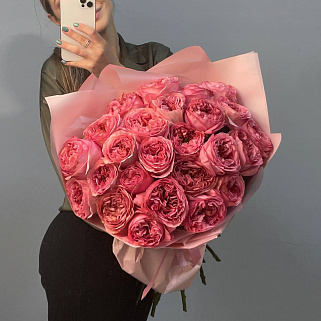 Букет пионовидных роз Pink Expression L