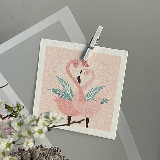 Открытка "Фламинго"