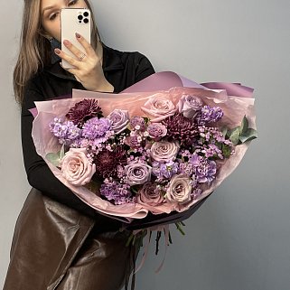 Сборный букет Сиреневая осень L