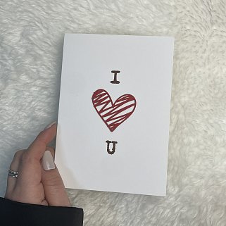 Открытка ручной работы "Люблю"