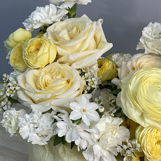 Букет в шляпной коробке Лимонный сад L