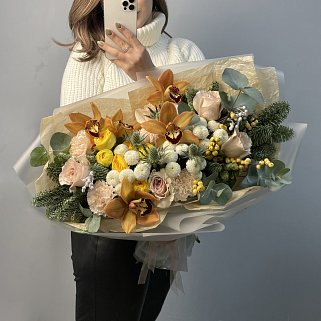 Золотой зимний букет L