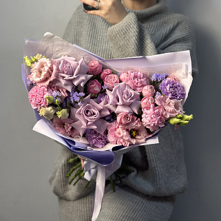 Сборный букет Сиреневый L