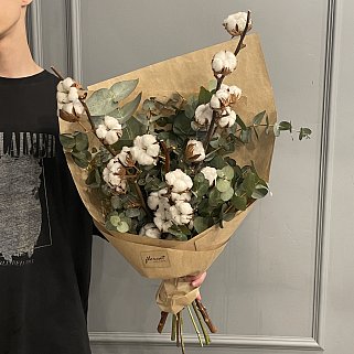 Букет из хлопка и эвкалипта L