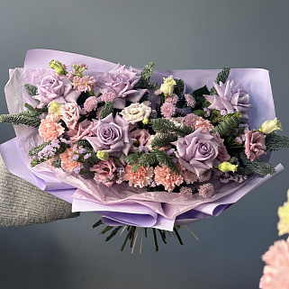Лиловый зимний букет L