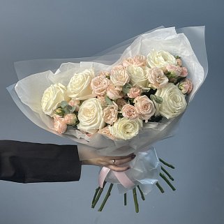 Дуо-букет роз Playa Blanca и Bombastic L