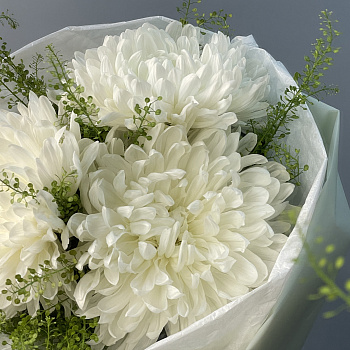 Букет из 3 белых хризантем