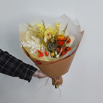 Букет сухоцветов Теплый солнечный