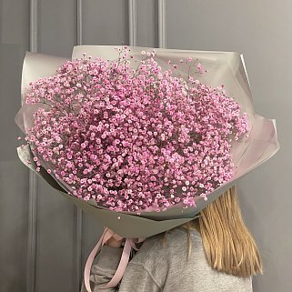 Букет из 15 веточек розовой гипсофилы