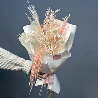 Букет сухоцветов Клубничный пломбир