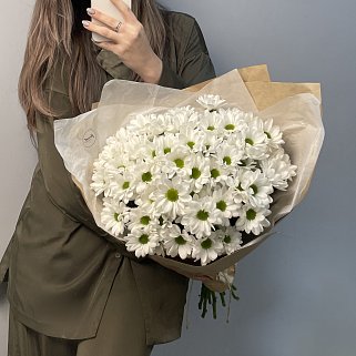 Букет из 11 белых кустовых хризантем Bacardi