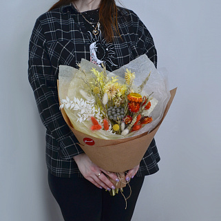 Букет сухоцветов Теплый солнечный