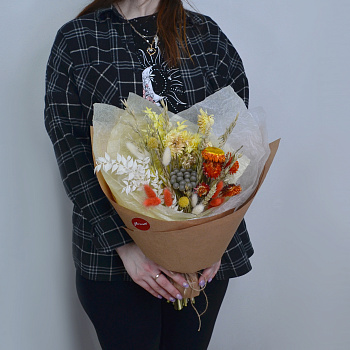 Букет сухоцветов Теплый солнечный