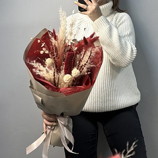 Букет сухоцветов Рубиновый