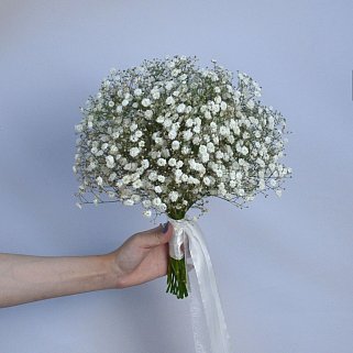 Свадебный букет невесты из гипсофилы